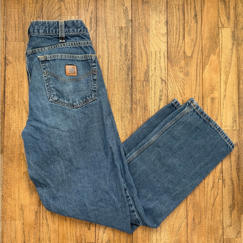 Carhartt Men's Straight Relaxed Fit Blue Jeans 100* Cotton 34x34